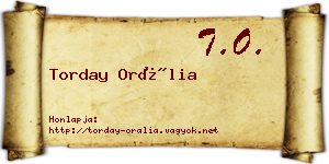 Torday Orália névjegykártya